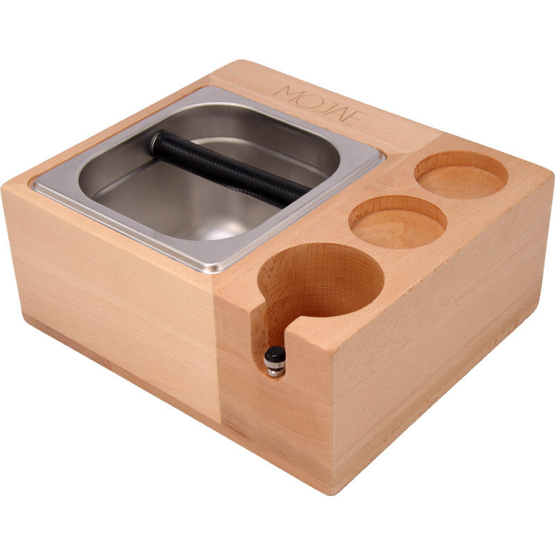 Espresso Knock Box, Boîte 4 en 1 Compatible avec les Accessoires Espresso de 58 mm, avec Boîte à Frapper Amovible en Acier Inoxydable de 1,5 L,