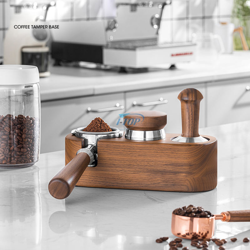 3 trous en bois filtre à café inviolable support en bois machine à expresso accessoires inviolable tapis support inviolable station pour café maison hôtel restaurant bar