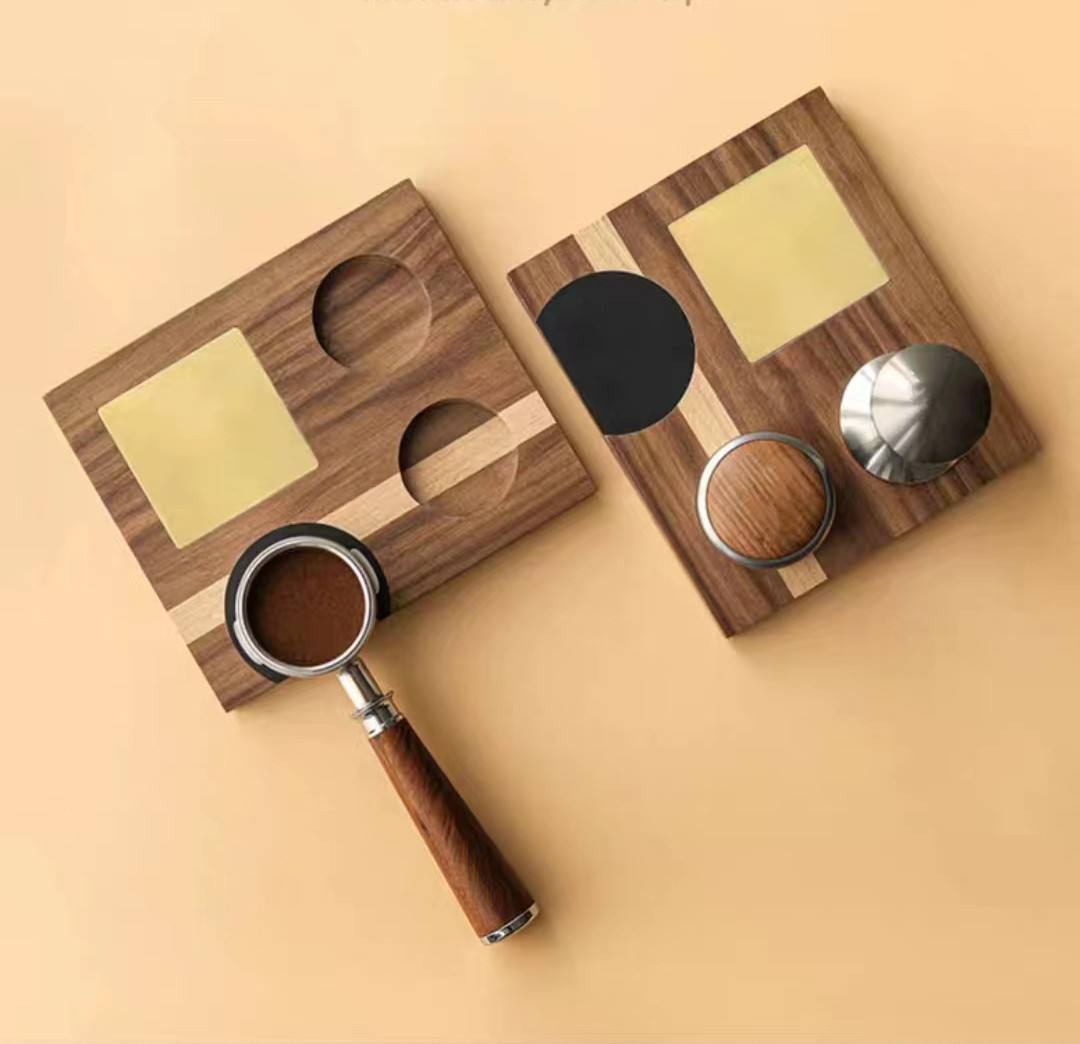 Boîte de rangement d'accessoires de Base de tasseur expresso Compatible avec toutes les tailles d'accessoires de marque Espresso Station de bourrage en noyer