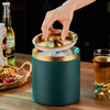 3L Portable Refroidisseur champagne Vin Seau À Glace Seau À Glace En Acier Inoxydable À Double Paroi avec Pinces Et Couvercle Épaissi