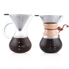 Vente chaude verser sur la cafetière en verre à haute teneur en borosilicate avec goutte à goutte de café en acier inoxydable sans papier et manchon en bois
