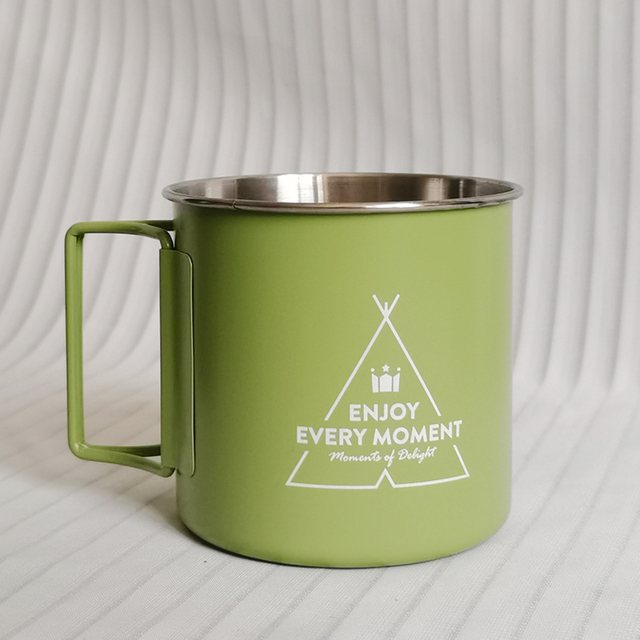 Camping tasse à eau en acier inoxydable 330ml tasse pliante Portable extérieure pour boisson froide bière café tasses en métal ensemble d'outils de café