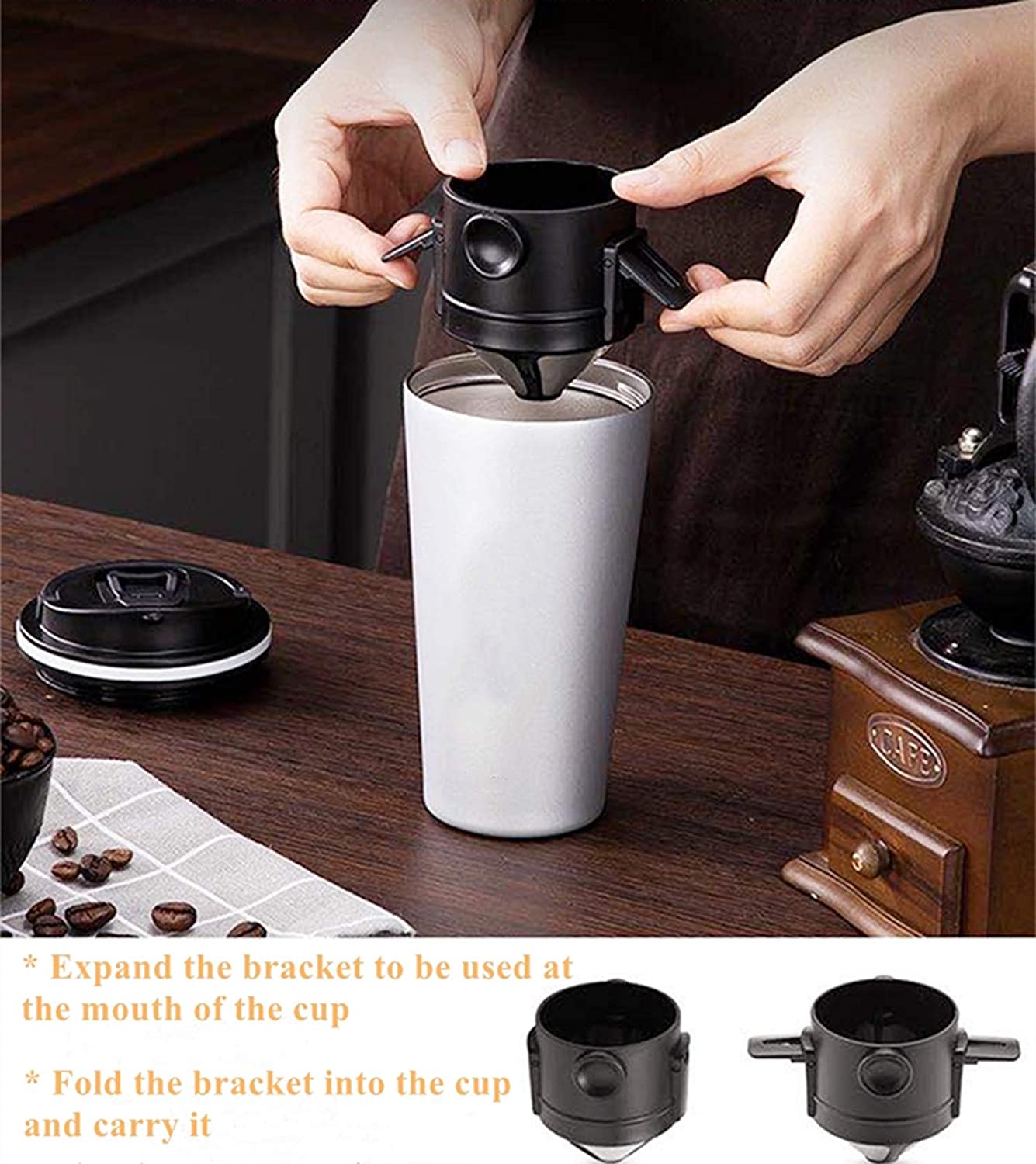 Filtre à café innovant en acier inoxydable 304 Verser sur le goutteur de café