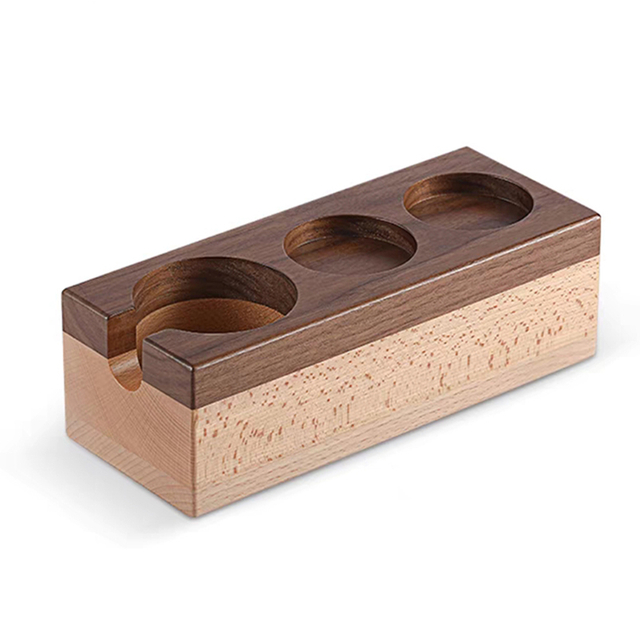 Support d'inviolabilité de station d'inviolabilité de café de boîte de frappe de café en bois de noyer naturel