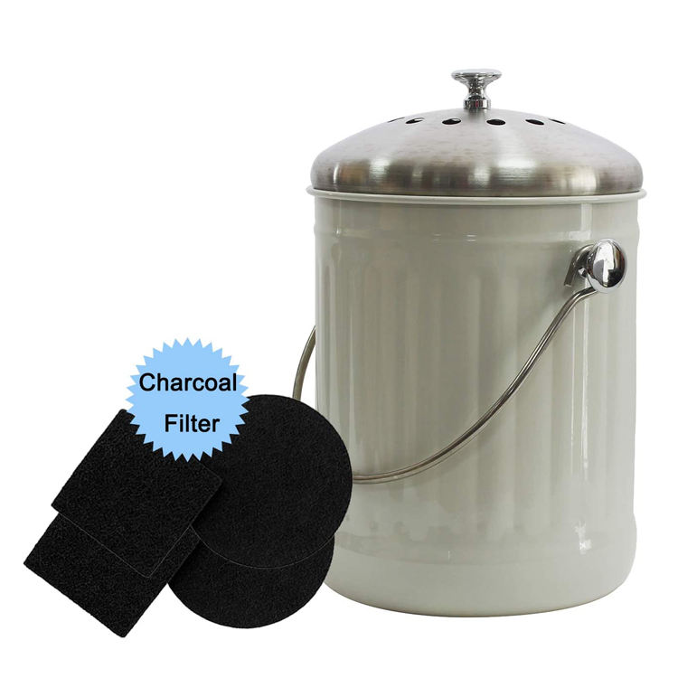 Seau de bac à compost de cuisine d'intérieur vert menthe