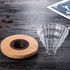 Filtre à café fileté en verre avec filtre à café et tampon en noyer