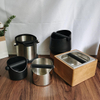 Barista noir café accessoires poubelle à café en acier inoxydable boîtes à frapper broyage expresso tiroir café boîte à frapper en bois