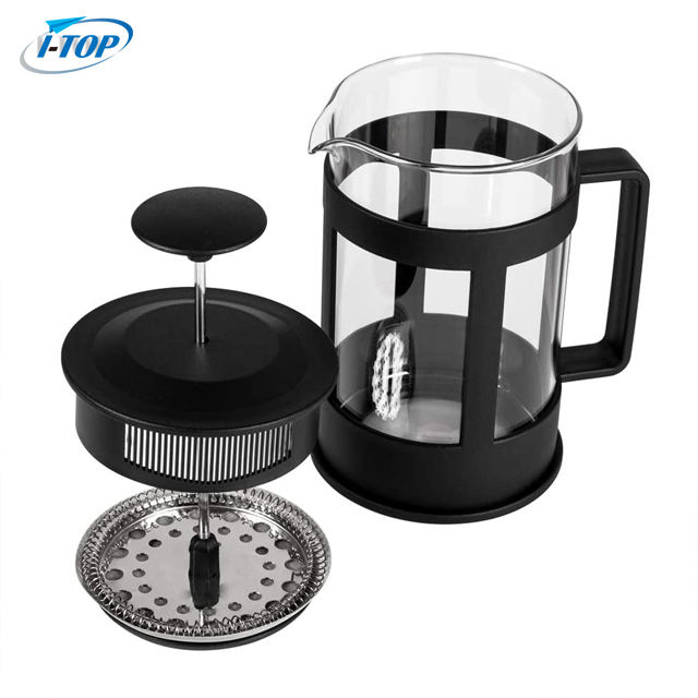I-TOP GFP09 vente en gros prensa francesa piston en acier inoxydable théière en verre presse française cafetière