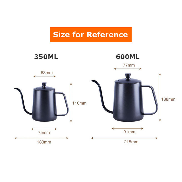 Mise à niveau de 600 ml en acier inoxydable Barista Verser sur le café Bouilloire de voyage Bouilloire à thé avec cafetière expresso à col de cygne