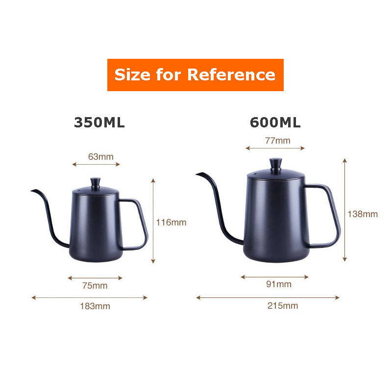 Mise à niveau de 600 ml en acier inoxydable Barista Verser sur le café Bouilloire de voyage Bouilloire à thé avec cafetière expresso à col de cygne