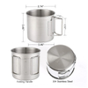Tasses de tasse de café de camping de gobelet d'acier inoxydable de logo adapté aux besoins du client avec la poignée pliable d'oscillation pour le café et la bière