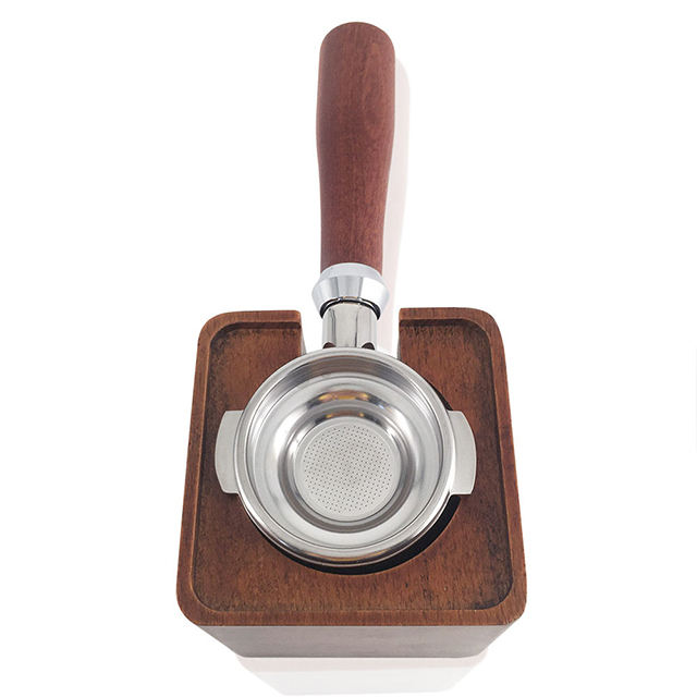 Café en bois Tamper Stand Stand Café Mesure Tamper Cuillère Mesure Tamper Noir Express Stand Café Cuillère