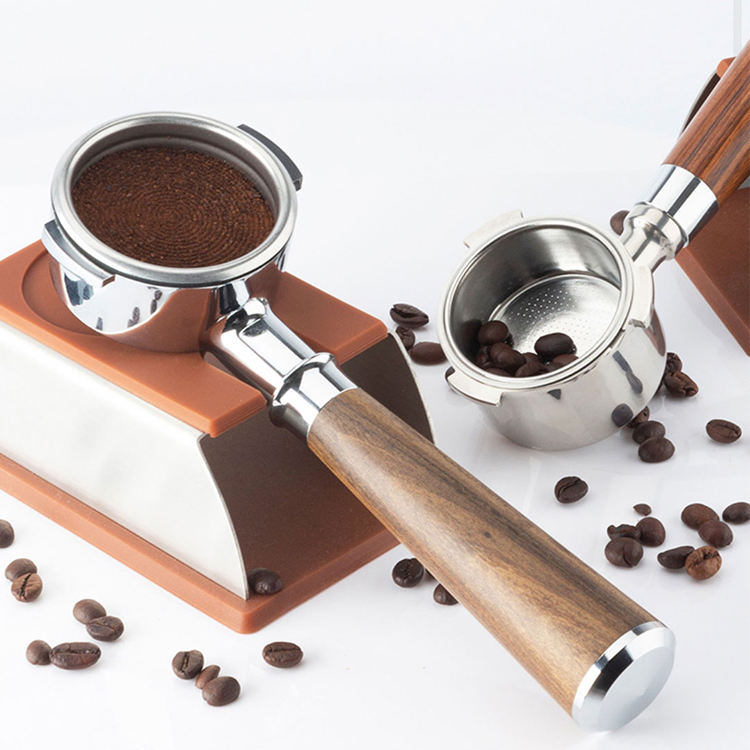 Porte-filtre sans fond pour café Barista 51/54/58MM avec manche en bois