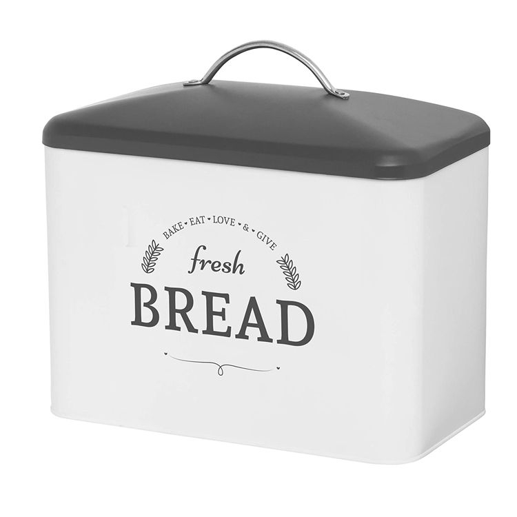 Boîte de rangement des aliments en acier inoxydable personnalisée directe d'usine en gros bac à pain de nouveauté blanche unique