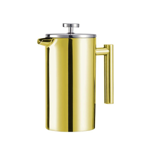 Gros Vide Double Paroi Manuel En Acier Inoxydable Filtre Maille Cafetière Presse Française Cafetière