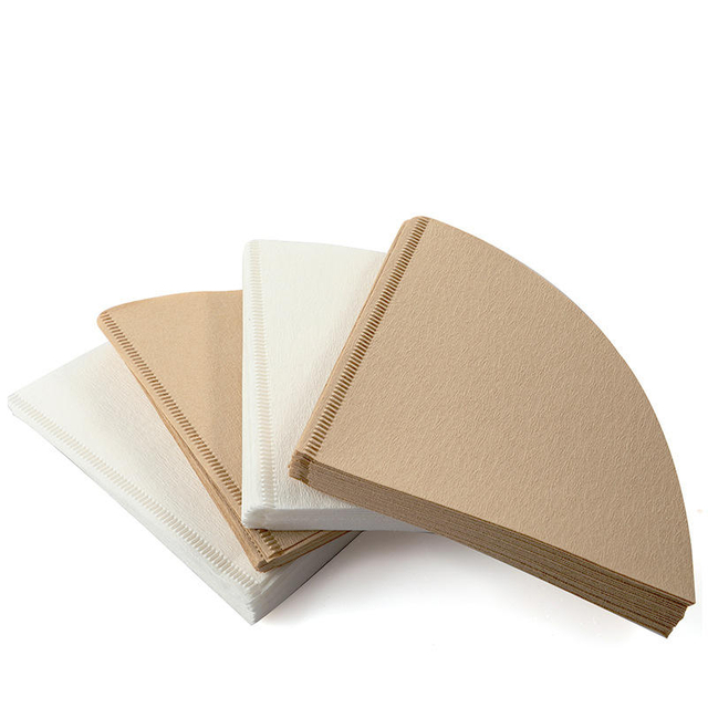 Papier filtre à café et à thé en forme de V en bois pur non blanchi 40 feuilles/paquet