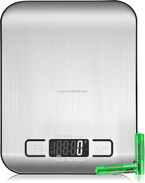Balance à café numérique avec minuterie CestMall 3kg/0.1g haute LED écran caché USB Rechargeable plaque métallique balance de cuisine