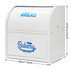Boîte à pain la plus vendue support de grande capacité 2 niveaux en métal en acier inoxydable grandes boîtes de stockage des aliments conteneur pour pains