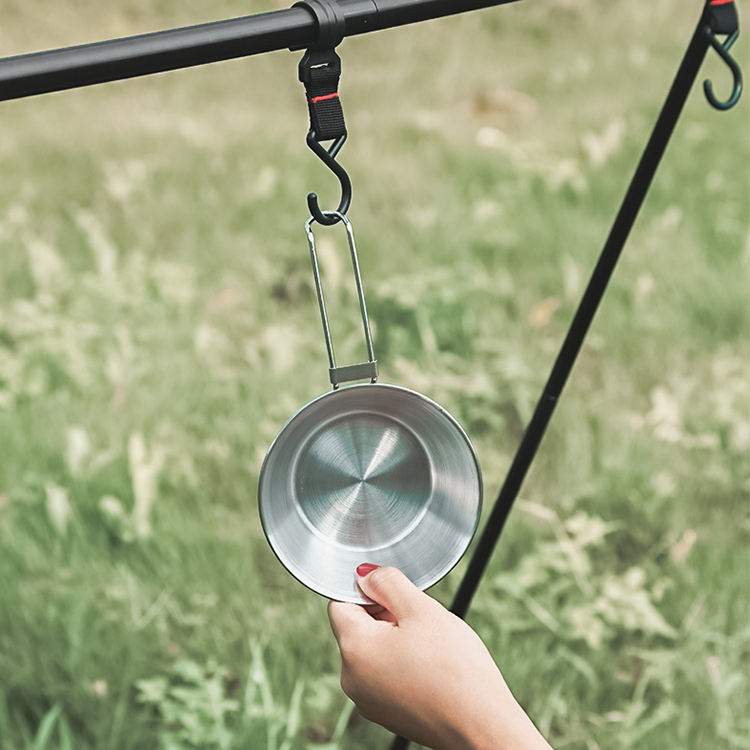 Bol en titane avec poignée pliable pour fournitures de camping en plein air randonnée sac à dos pique-nique bol en acier inoxydable vaisselle