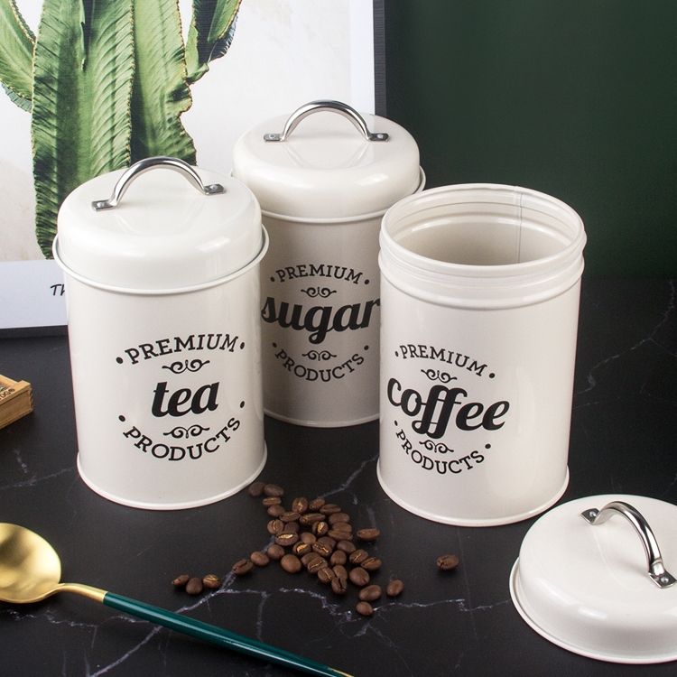 Pot de stockage de bidon hermétique personnalisé pour le CanisterSet de grains de café de thé