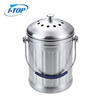 Bac à compost en acier inoxydable de comptoir de seau à compost de cuisine d'intérieur de 1,0 gallon avec couvercle scellé