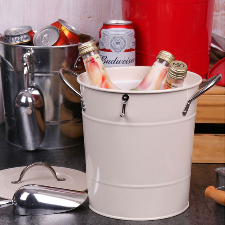 Seau à bière de glace de partie d'approvisionnement de barre seau à glace isolé d'acier inoxydable de double paroi pour la barre à la maison
