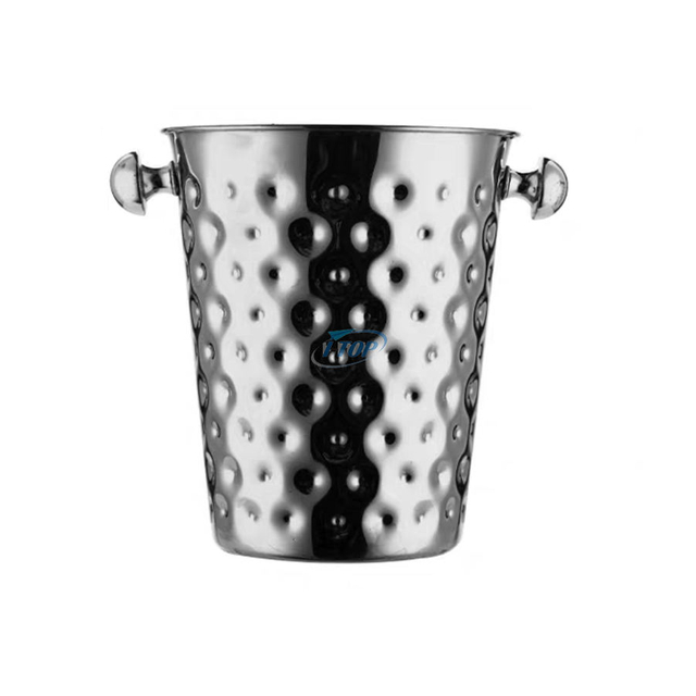 Vente en gros de seau à vin argenté 4L refroidisseur seau en métal galvanisé seau à glace pour le camping