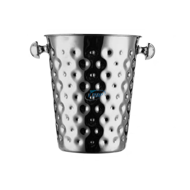 Vente en gros de seau à vin argenté 4L refroidisseur seau en métal galvanisé seau à glace pour le camping