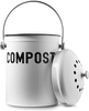 Comptoir de cuisine pour bac à compost 1,3 gallon pour cuisine d'intérieur Bac à compost en métal galvanisé avec couvercle scellé