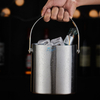 3L Portable Refroidisseur champagne Vin Seau À Glace Seau À Glace En Acier Inoxydable À Double Paroi avec Pinces Et Couvercle Épaissi