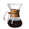 Vente chaude verser sur la cafetière en verre à haute teneur en borosilicate avec goutte à goutte de café en acier inoxydable sans papier et manchon en bois