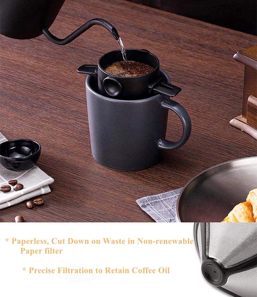 Filtre à café innovant en acier inoxydable 304 Verser sur le goutteur de café