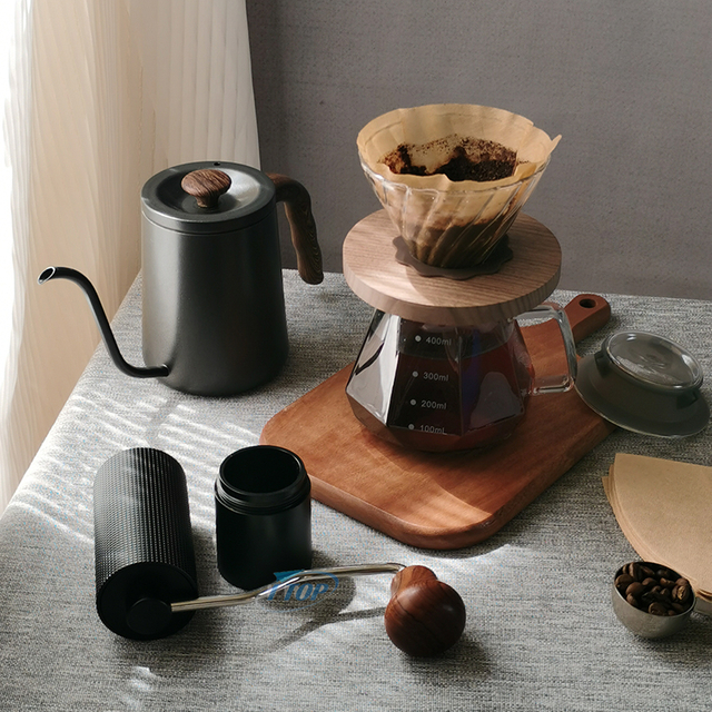 V60 ensemble de café moulin à café goutteur filtre bouilloire sac de voyage Kit cadeau Barista outils expresso café ensemble cadeau