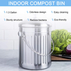 Intérieur en acier inoxydable avec filtre Conteneur Comptoir bac à compost cuisine