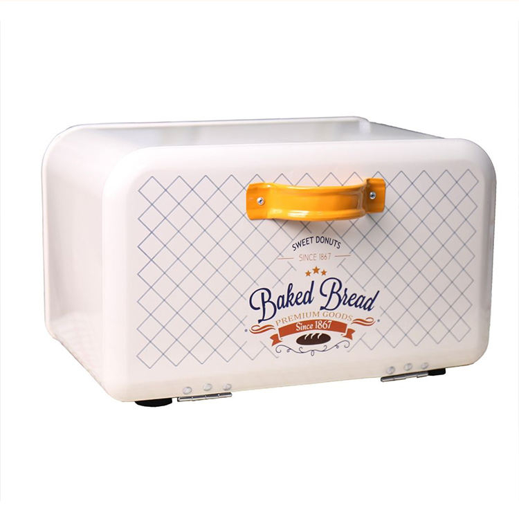 Grande boîte à pain de ferme blanche pour comptoir de cuisine