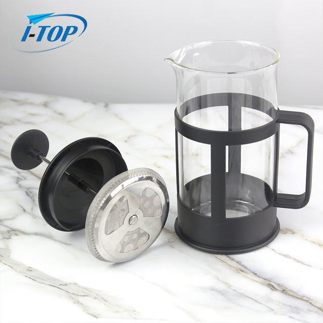 I-TOP GFP09 vente en gros prensa francesa piston en acier inoxydable théière en verre presse française cafetière