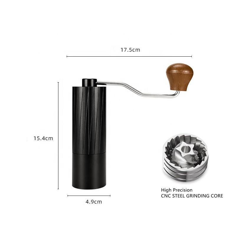 Capacité du moulin à café à fraises manuelles Moulin à fraises coniques en acier inoxydable de 0,9 once Réglage réglable plus fin à plus grossier