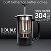 Presse française en acier inoxydable 304 cafetière à Double paroi isolation métallique presse à café et infuseur à thé facile à nettoyer