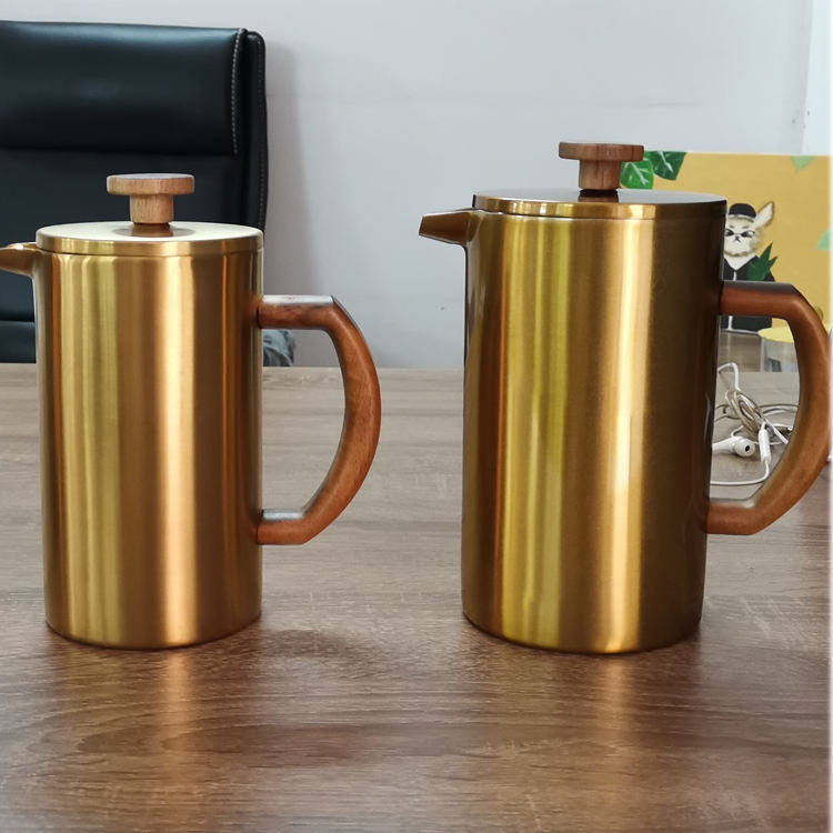 SS 304 avec systèmes de filtration à 4 niveaux Va au lave-vaisselle Presse à café en acier inoxydable à double paroi