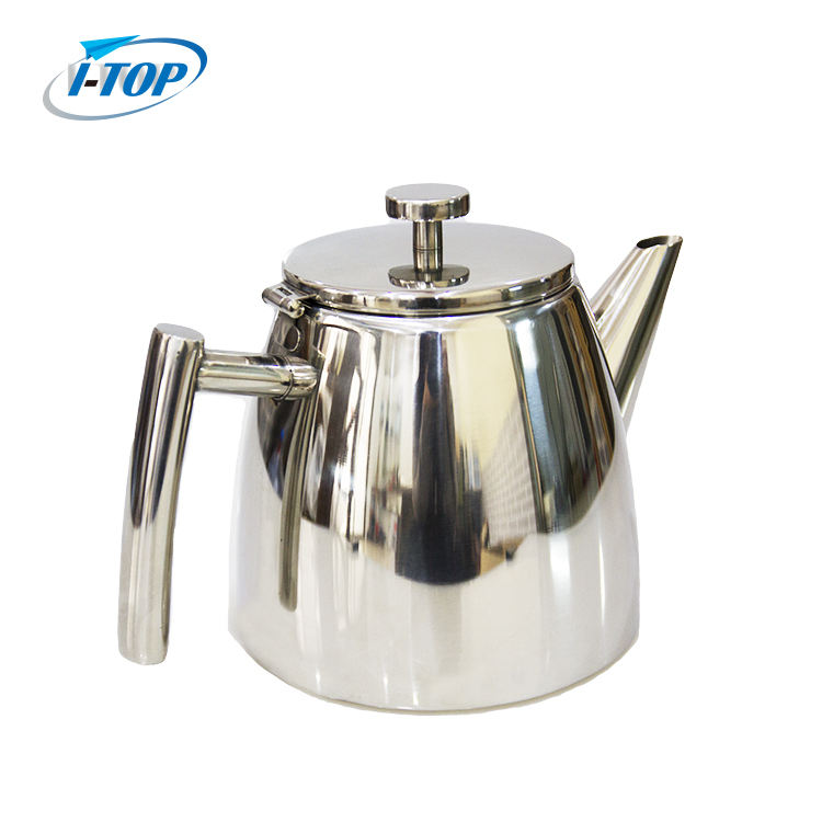 Théière à double paroi en acier inoxydable de 1,2 L garde le thé chaud pendant longtemps avec infuseur à thé.
