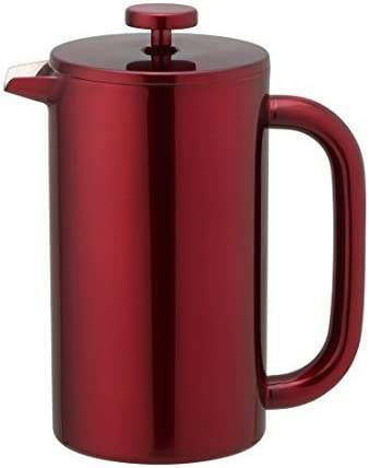 Cafetière à presse française, comprend une cuillère à clip !Résistant aux empreintes digitales, acier inoxydable isolé à double paroi, grand 4 tasses