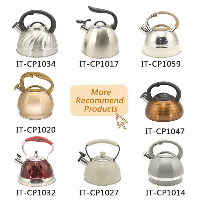 IT-CP1057 bouilloire à thé sifflante 3.0L théière couleur personnalisée théière à eau chaude en acier inoxydable pour toutes les cuisinières