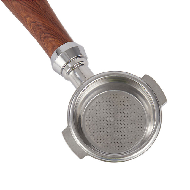 Porte-filtre à café en acier inoxydable avec manche en bois 51mm 54mm 58mm