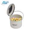 Poubelle à compost de cuisine Comptoir Poubelle à compost d'intérieur Comptoir Seau à compost avec couvercle 100% antirouille