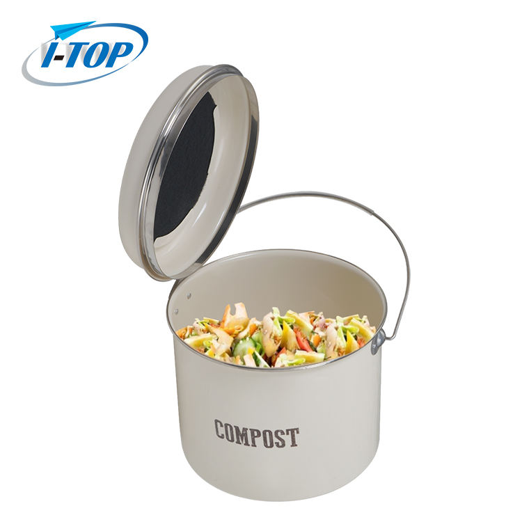 Poubelle à compost de cuisine Comptoir Poubelle à compost d'intérieur Comptoir Seau à compost avec couvercle 100% antirouille