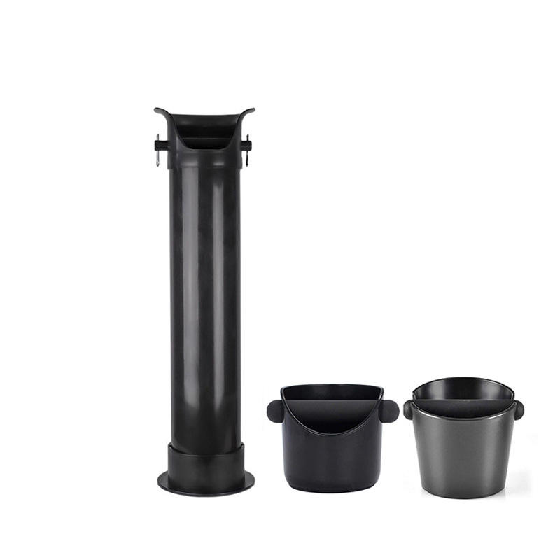 Knock Box pour Espresso Grounds, Commercial Floor Standing Barista Absorbant Knockbox avec Base Antidérapante Amovible
