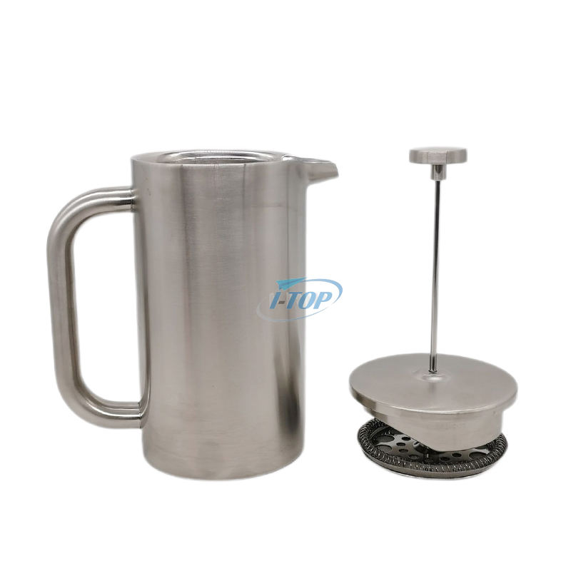 Presse française Cafetière Presse à café 34 oz avec poignée ergonomique Double paroi Isolation Presse française en acier inoxydable