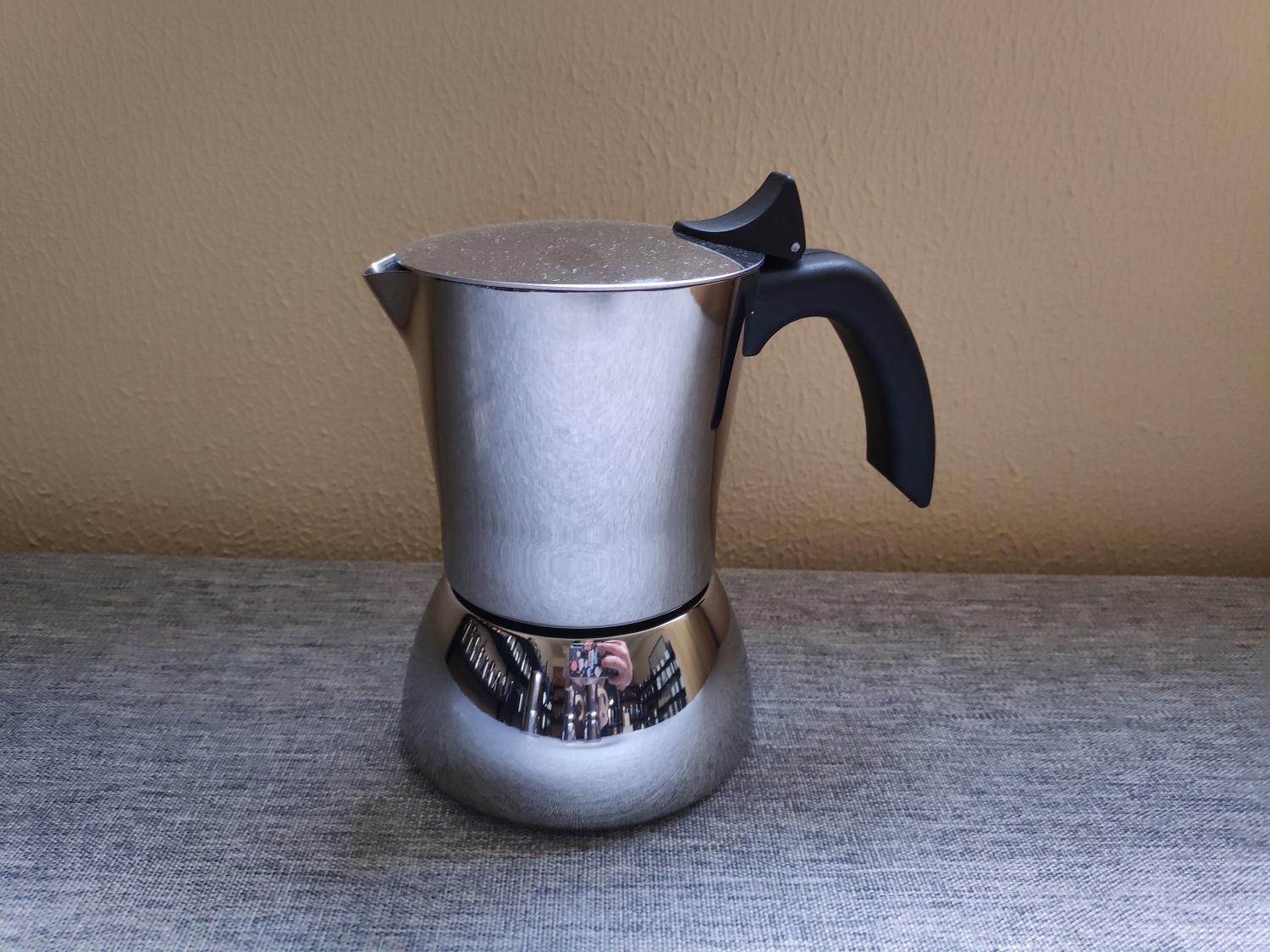 Cafetière pour cuisinière en acier inoxydable 304 Inox 18/8 Cafetière à expresso Moka Pot Moka Pot Café italien Induction de chaleur Disponible Poignée en nylon
