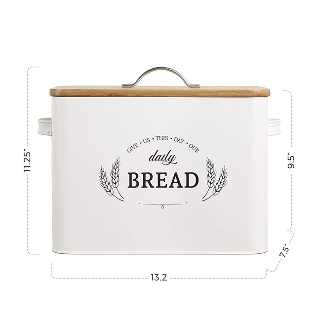 Grande boîte de stockage de pain Extra Large Vintage Farmhouse Boîte à pain en métal pour comptoir de cuisine