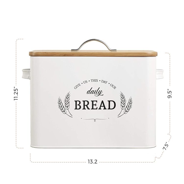 Grande boîte de stockage de pain Extra Large Vintage Farmhouse Boîte à pain en métal pour comptoir de cuisine